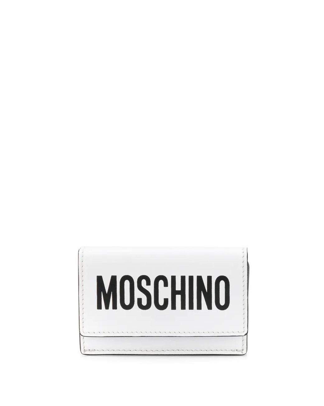 Moschino White Mini Logo-Print Wallet