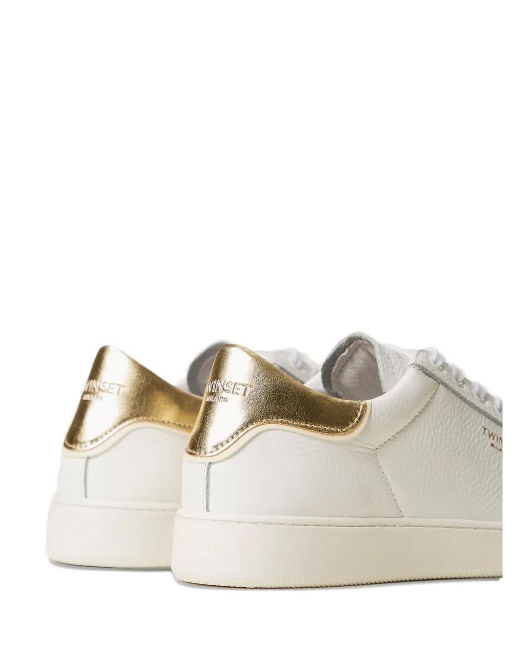 Twinset White Leather Sneakers