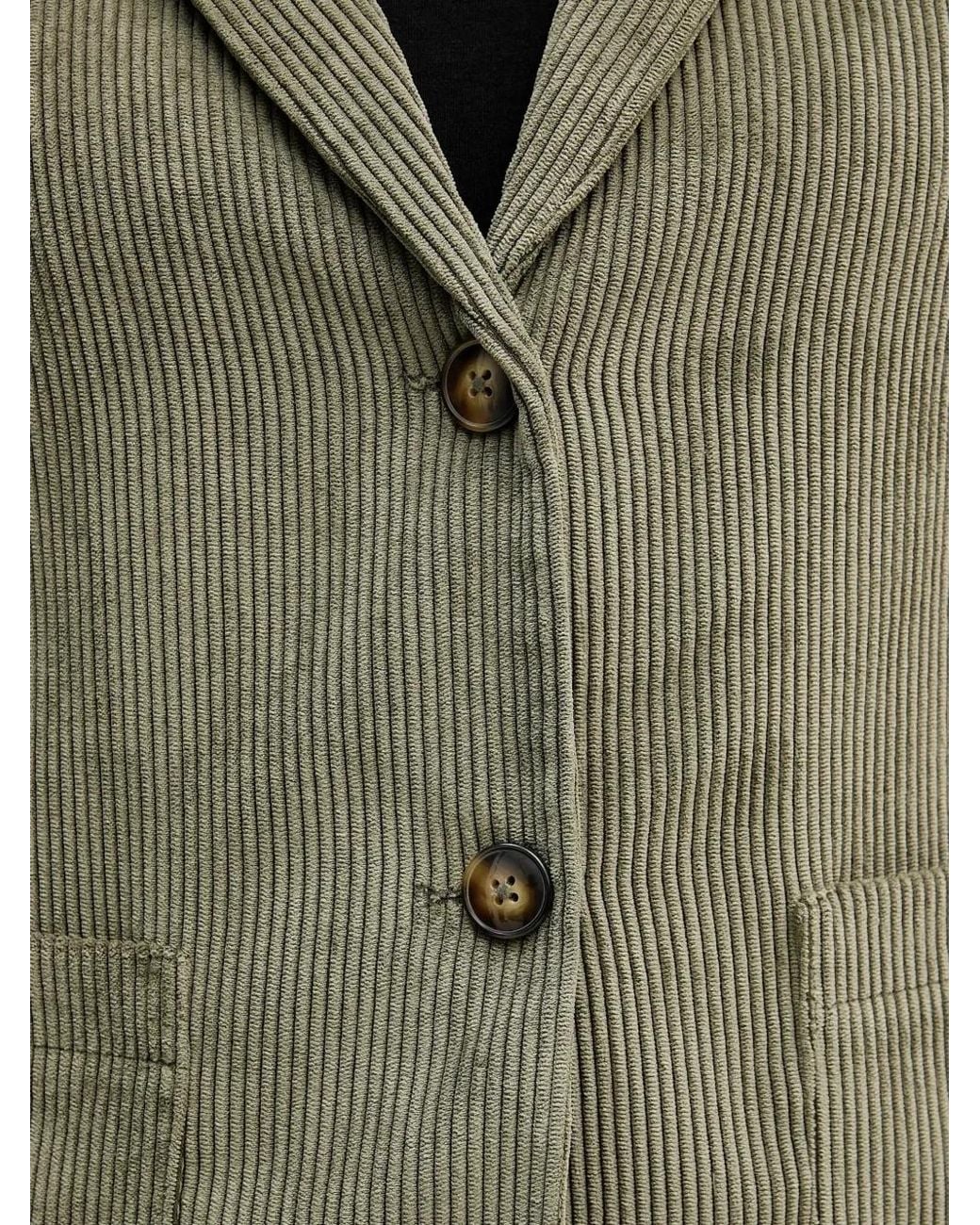 Benetton Green Corduroy Button Top