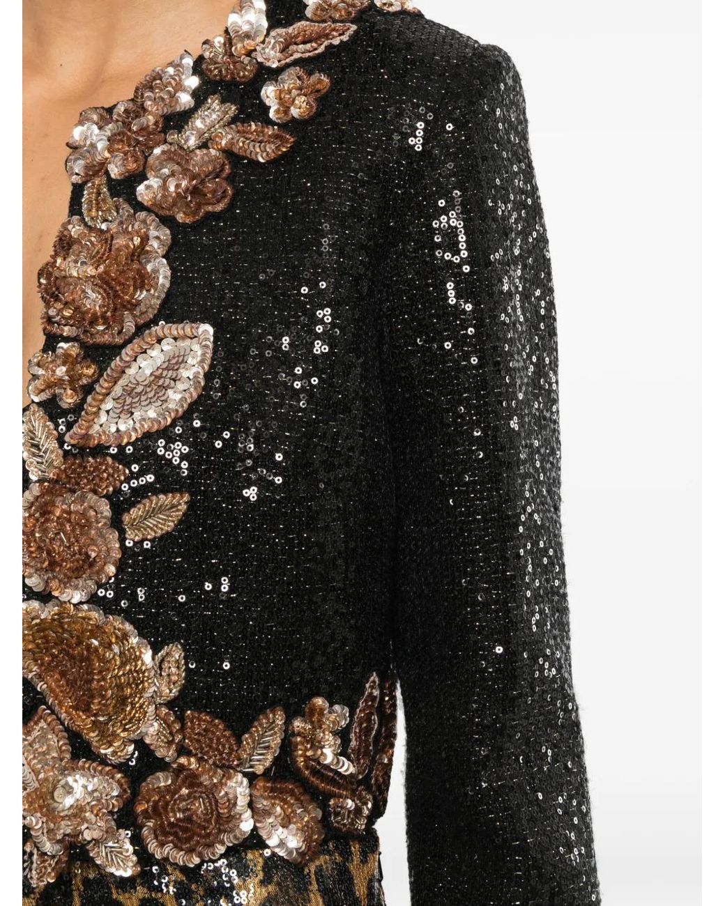 Pamella Roland Black Veste Crop À Sequins