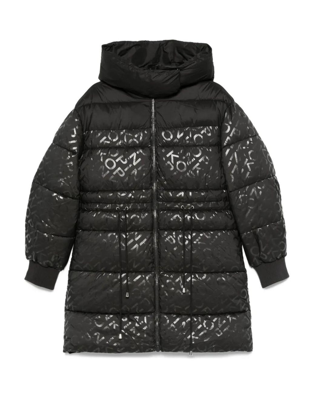 Pinko Black Logo-Print Puffer Coat