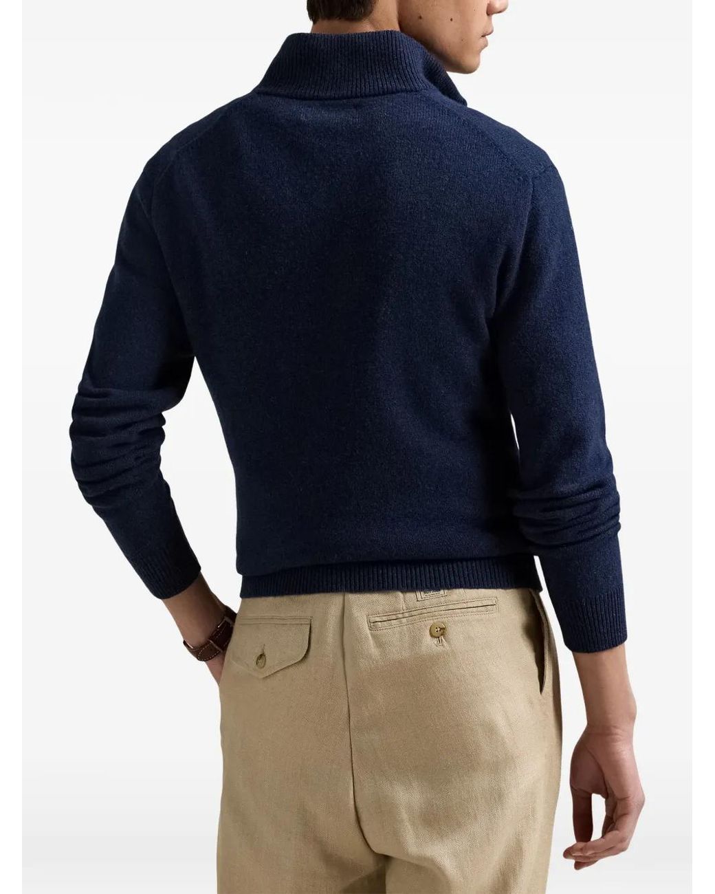 Polo Ralph Lauren Blue High-Neck Sweater for men