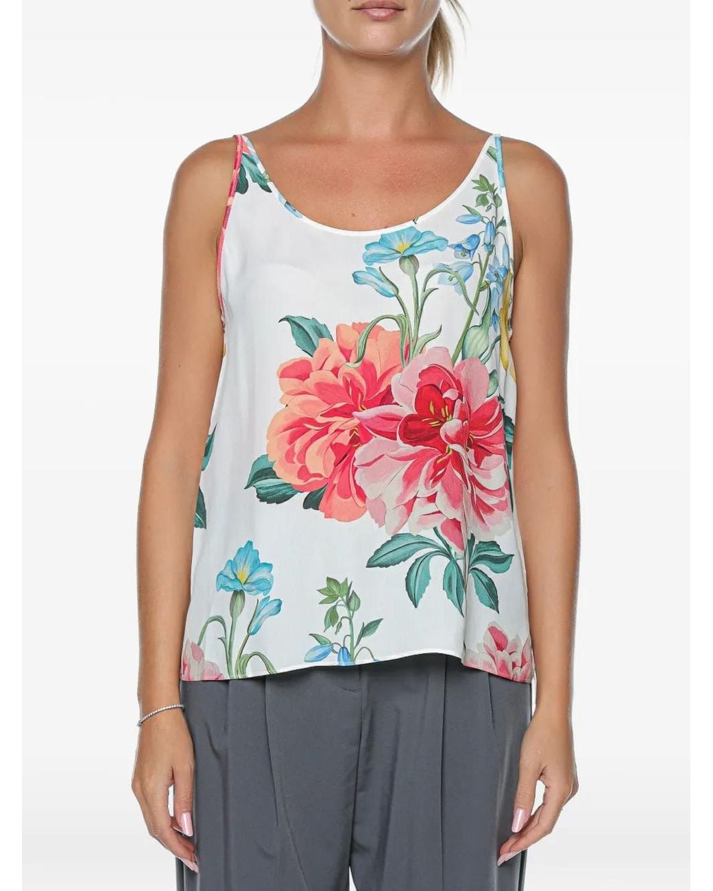 Ted Baker Red Purrla Floral-Print Tank Top