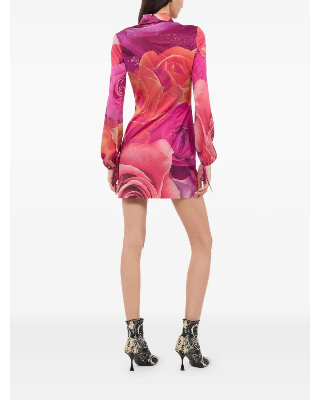 Roberto Cavalli Pink Floral-Print Dress
