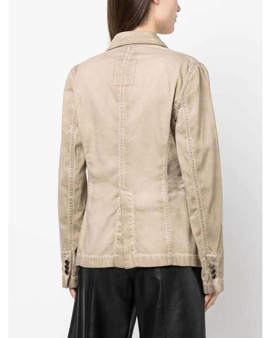 Uma Wang Natural Jane Contrast-Stitch Blazer