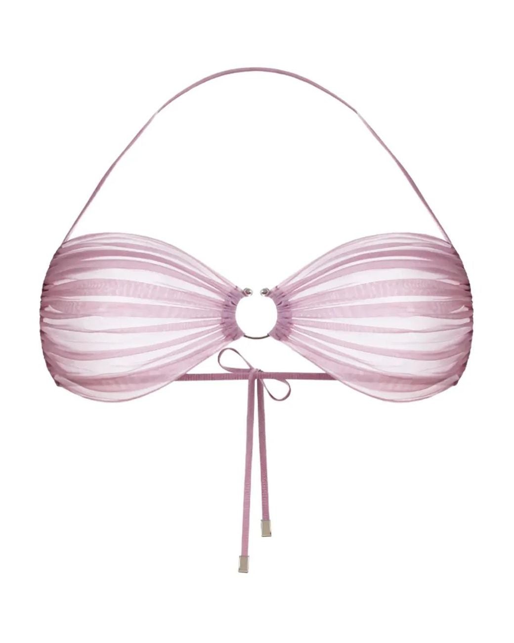 Zhilyova Pink Icon Ring-Detail Halter Bra