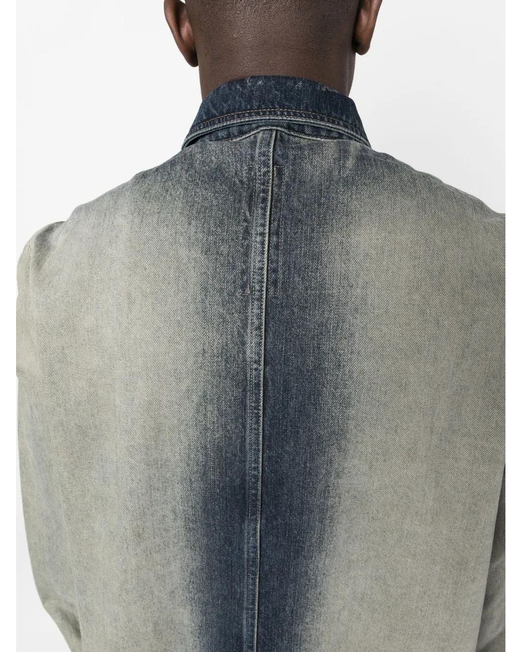 Rick Owens Blue Long-Sleeve Denim Jacket for men