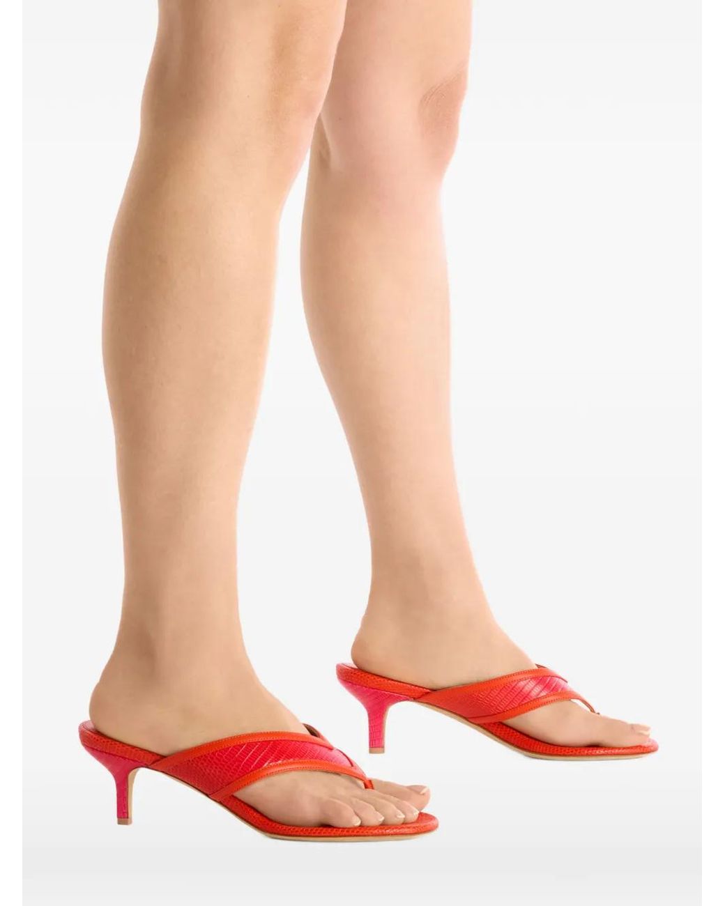 Malone Souliers Red Koko Thong-Style Sandals