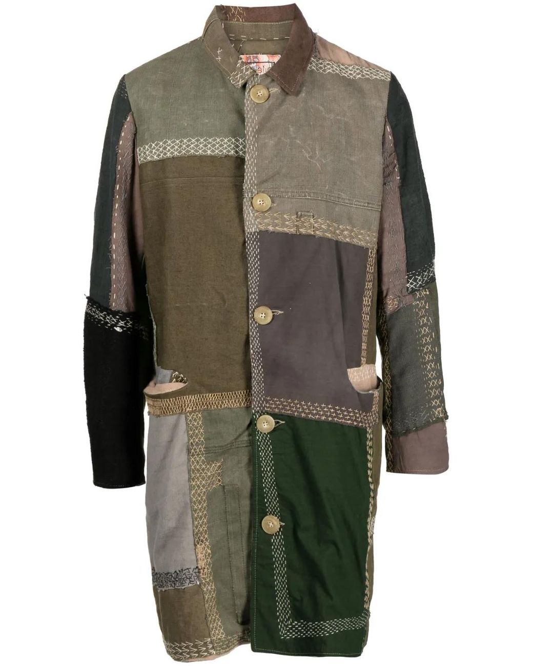 By Walid Green Cedric Cotton Single-Breasted Coat for men