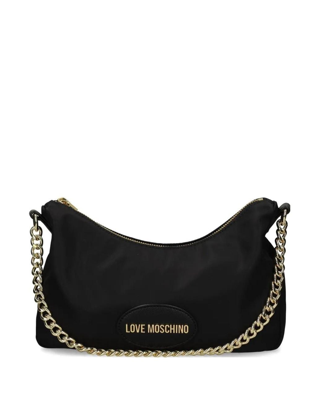 Love Moschino Black Logo-Patch Shoulder Bag