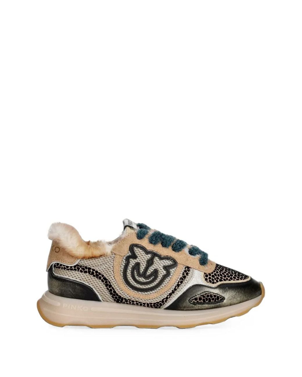 Pinko Natural Love Birds Animal-Print Sneakers