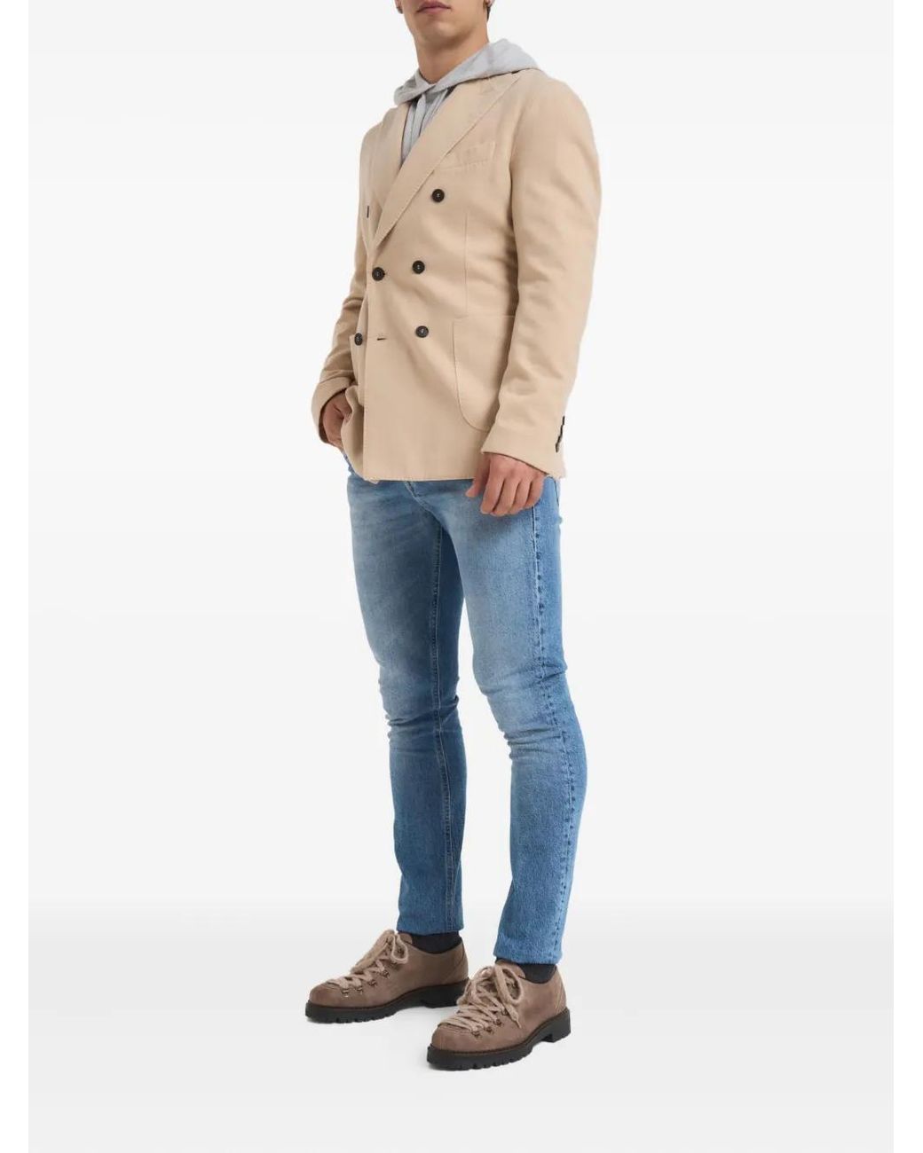 Circolo 1901 Natural Double-Breasted Blazer for men