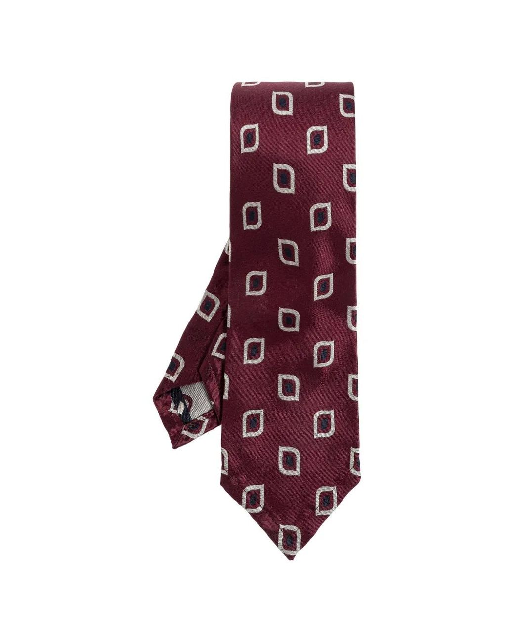 DSquared² Purple Geometric-Print Silk Tie for men