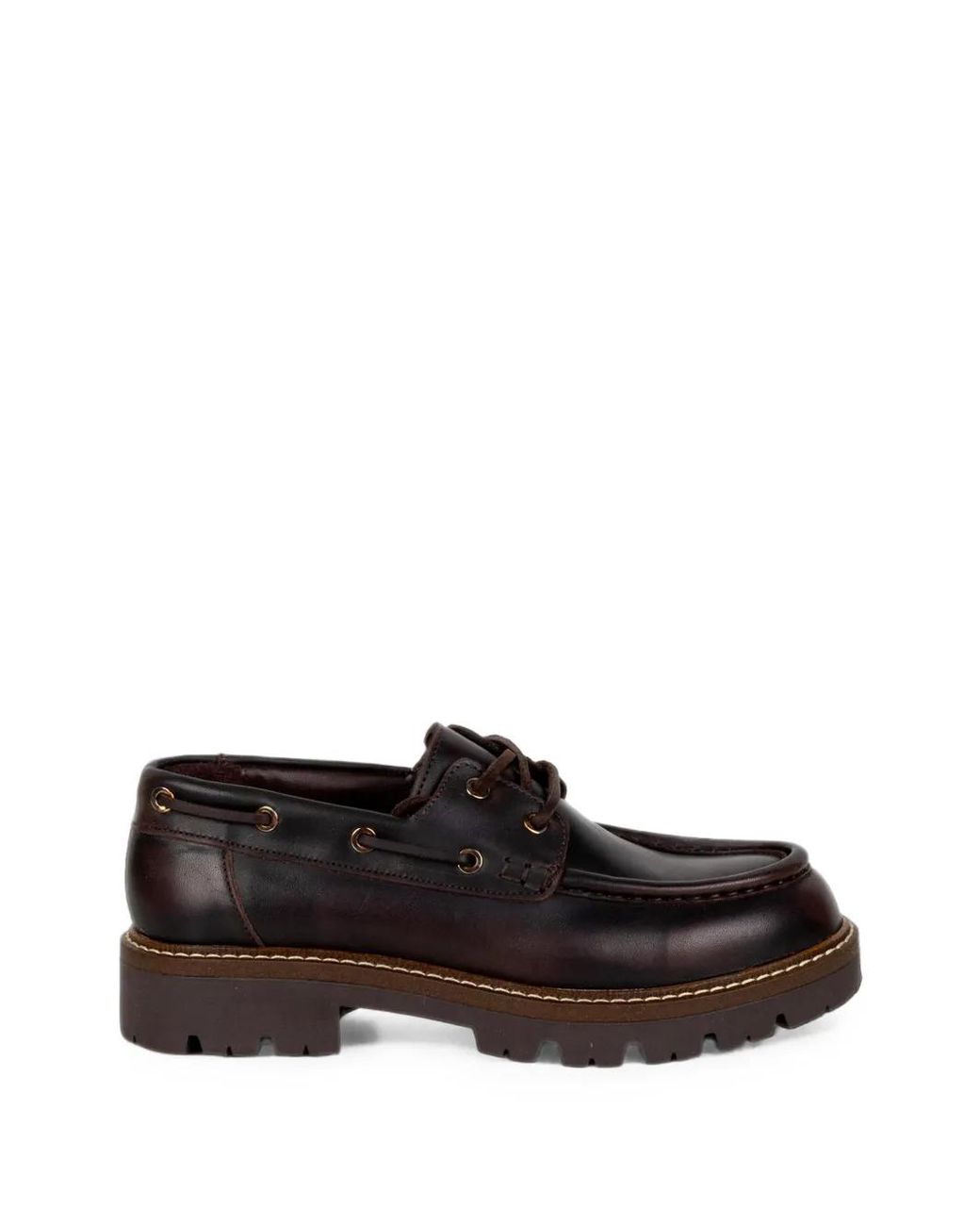 Stokton Black Rochelle Lace-Up Lug-Sole Loafers
