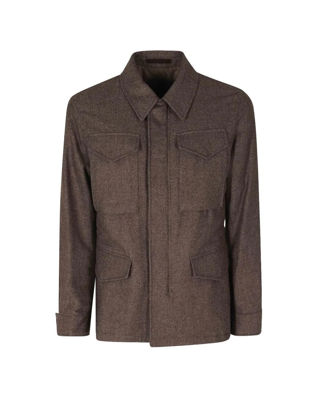Eleventy Brown Multi-Pocket Coat for men