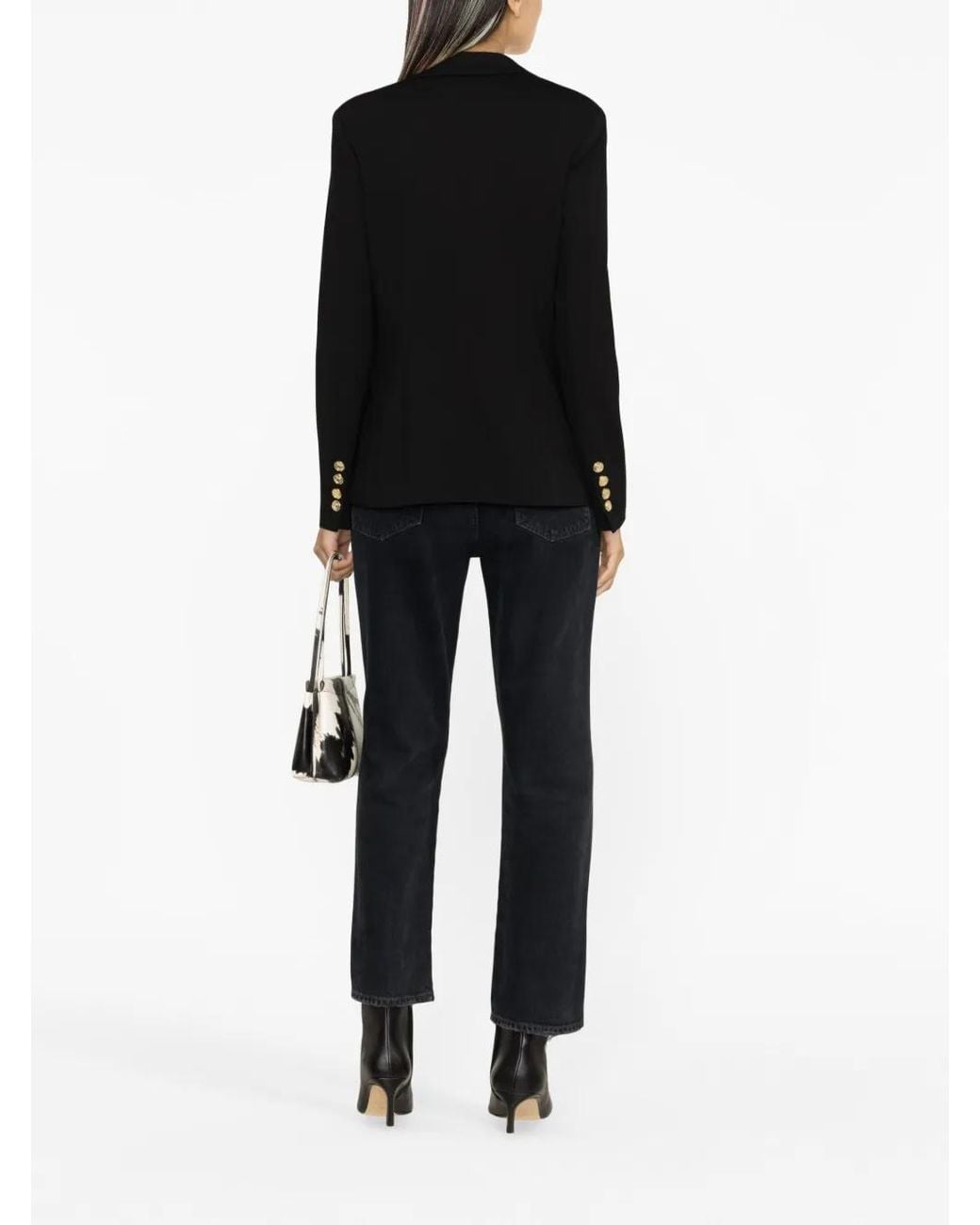 Pinko Black Single-Breasted Button Blazer