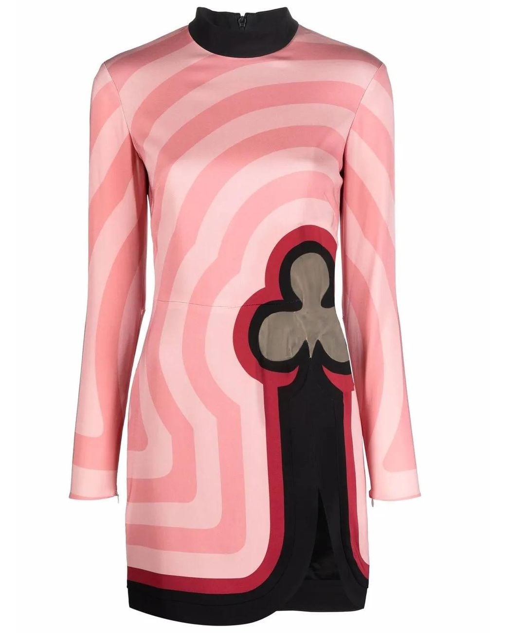 Casablanca Pink Club-Print Graphic-Print Mini Dress