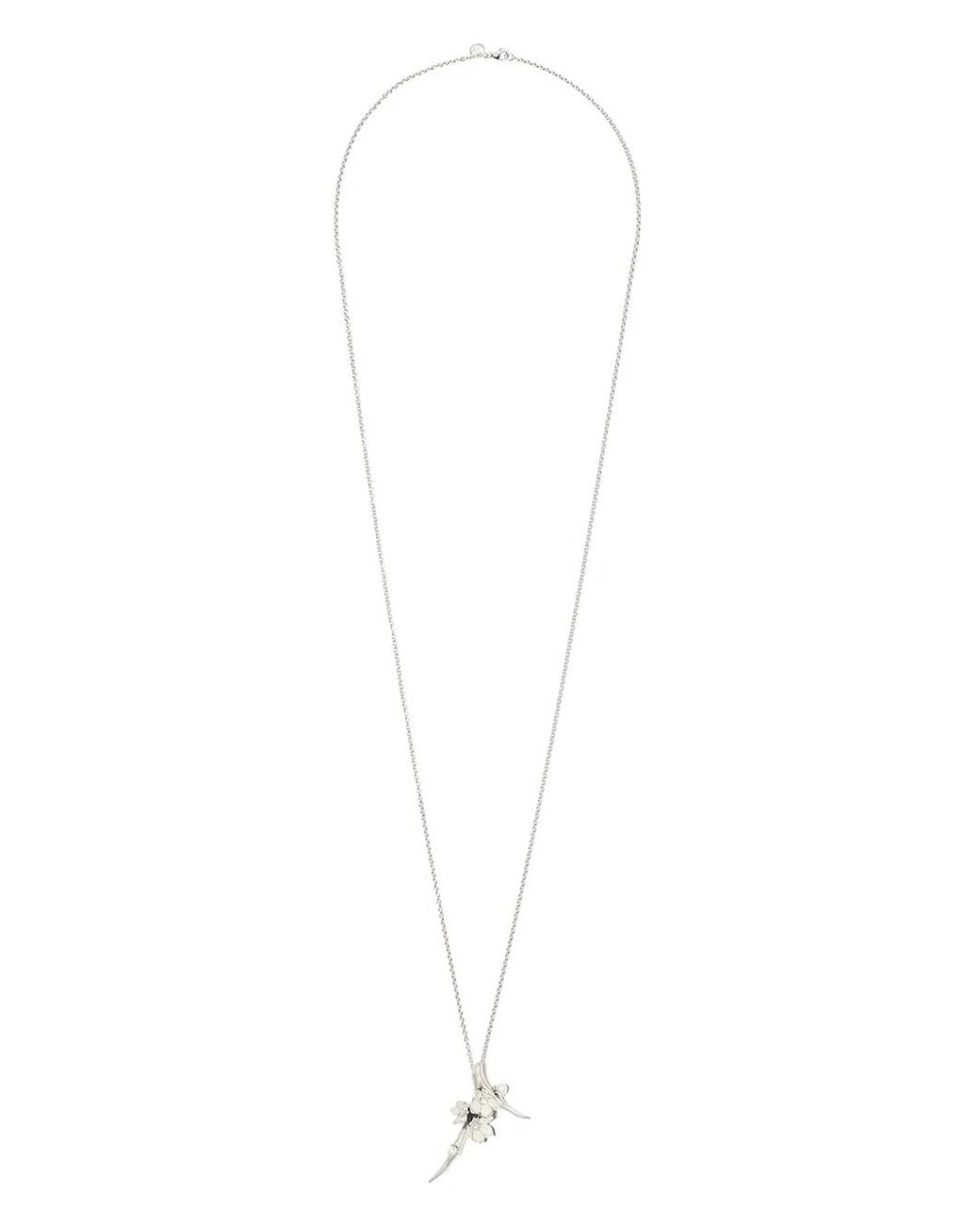 Shaun Leane White Cherry Blossom Diamond And Pearl Flower Pendant Necklace