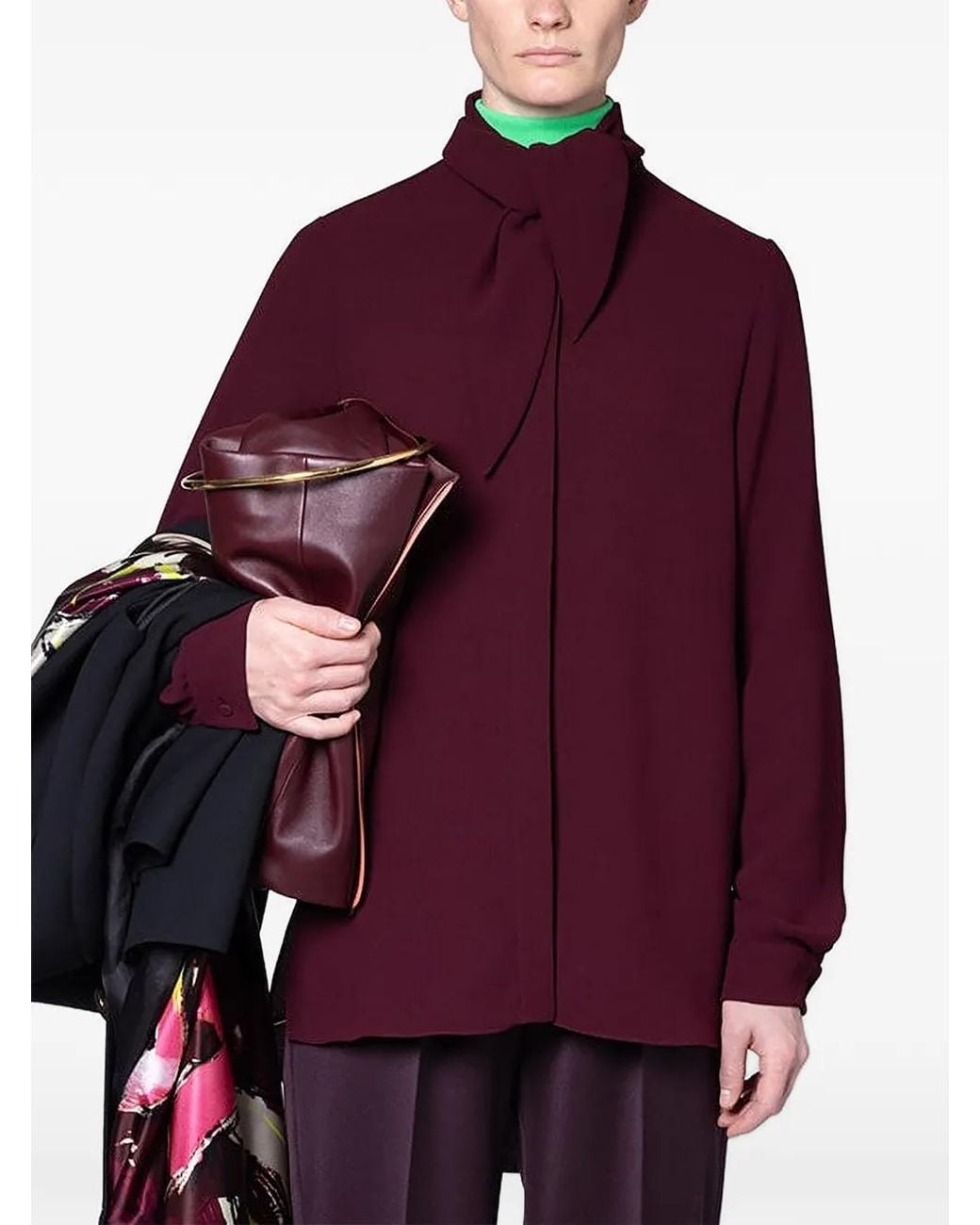 Roksanda Purple Chemise Nyra À Col Lavallière