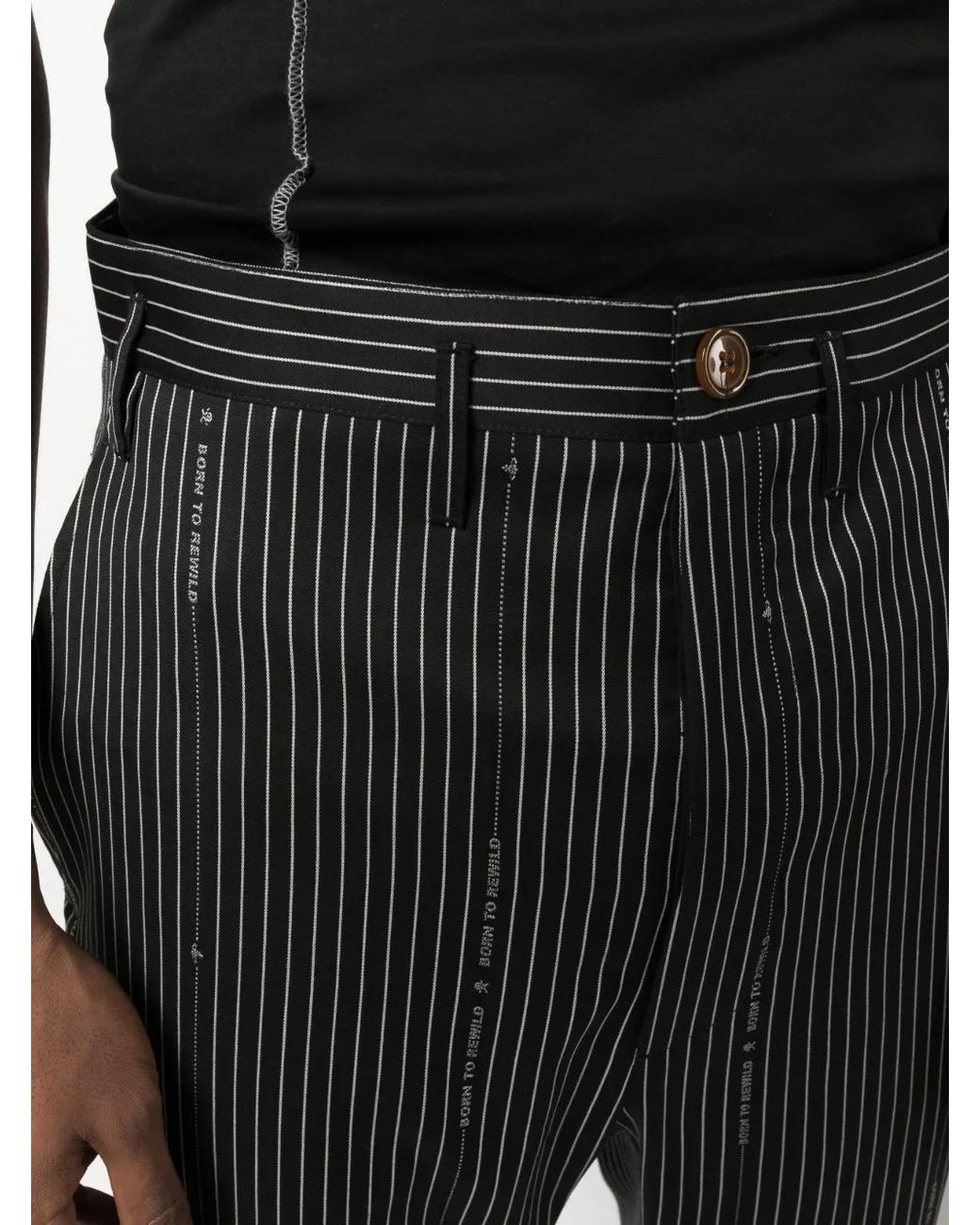 Vivienne Westwood Black Cruise Stripe-Print Cropped Trousers for men