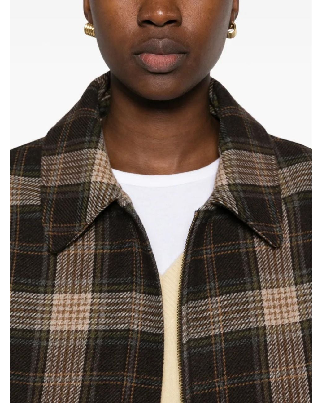 NINA 14.7 Blue Check Oversized Bomber Jacket