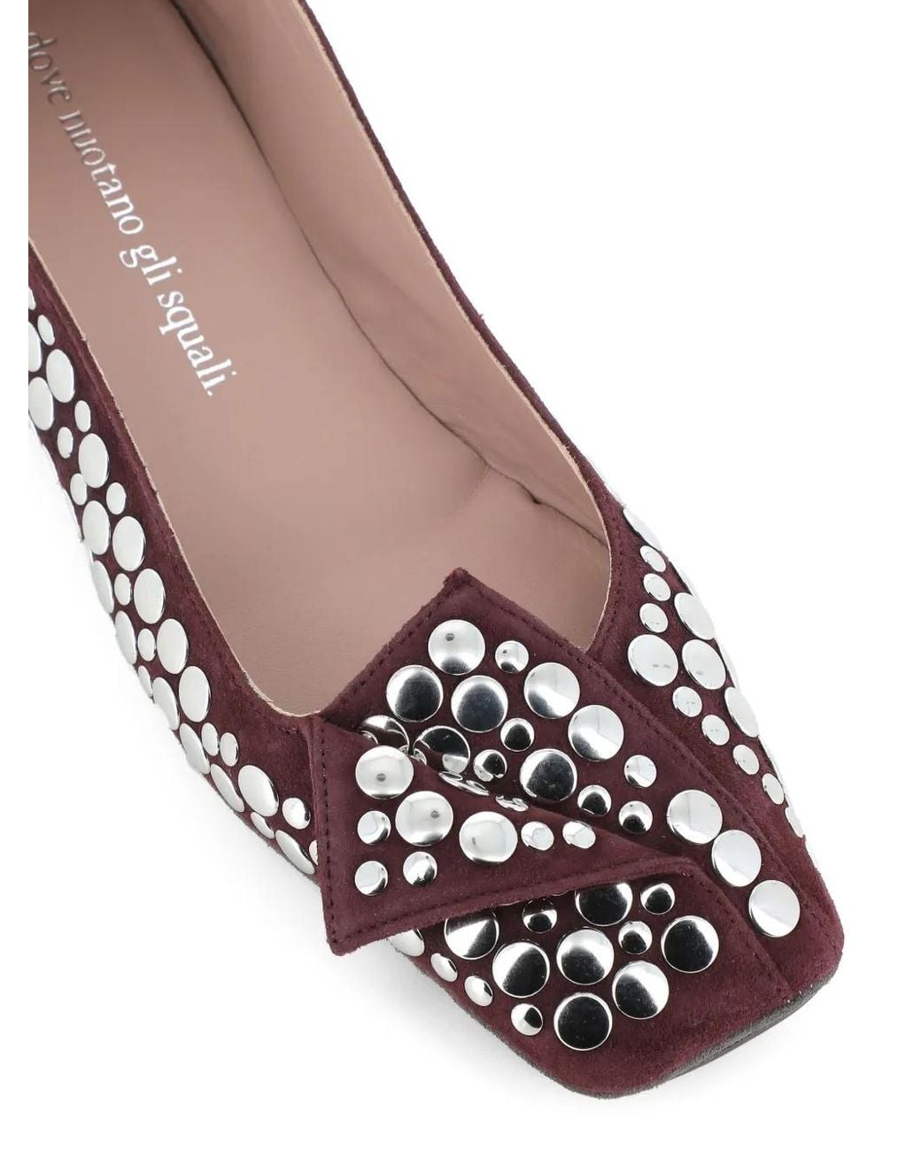 Dove Nuotano Gli Squali White Where Sharks Swim Studded Ballet Flats