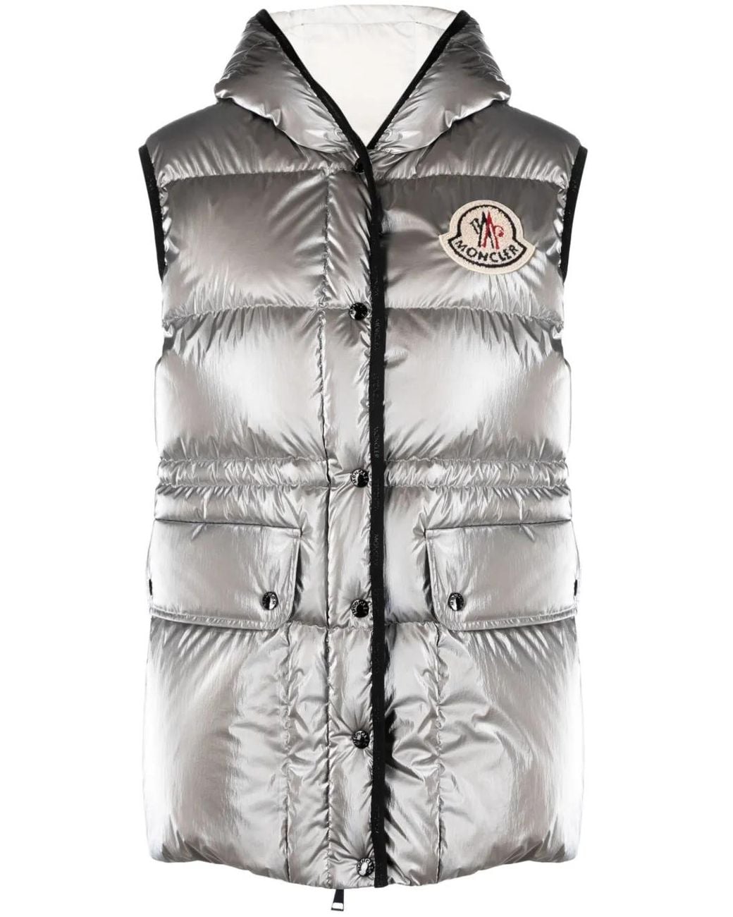 Moncler Gray Hera Hooded Down Gilet