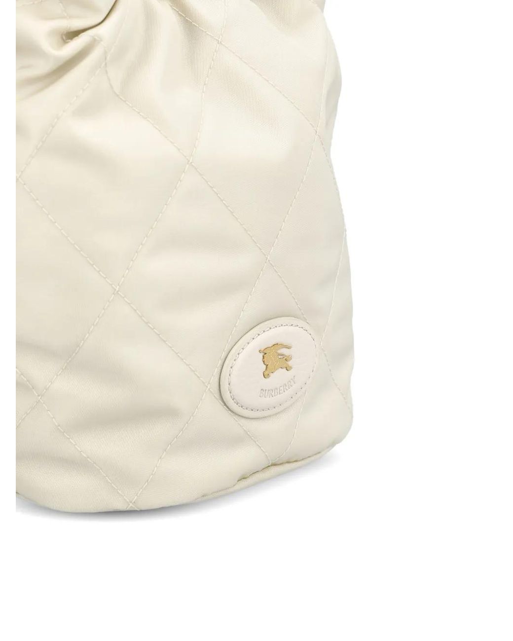 Burberry Natural Mini Logo-Plaque Bucket Bag