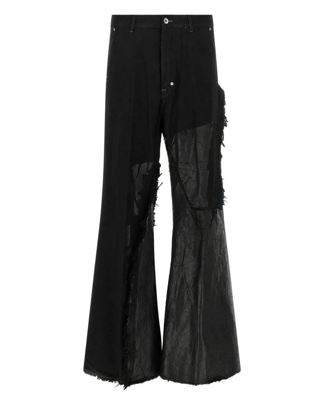 Rick Owens Black Joris Fringed Jeans for men