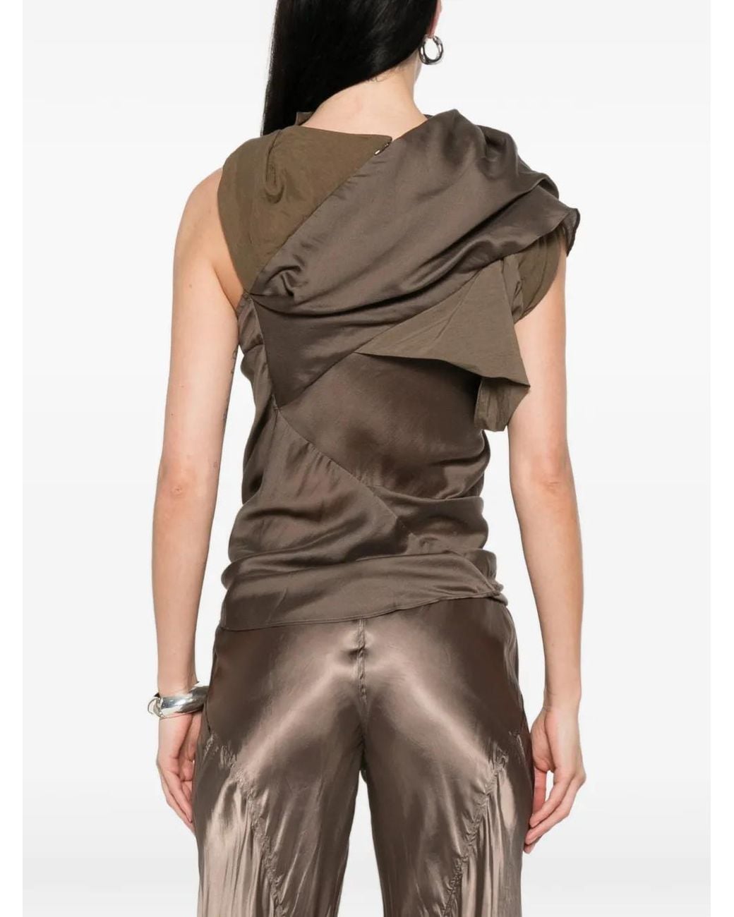 Entire studios Brown Asymmetric-Neck Top
