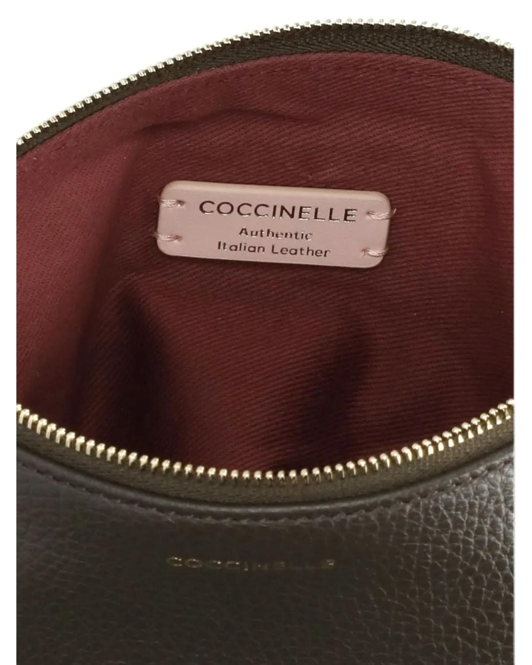 Coccinelle Gray Grained Leather Clutch
