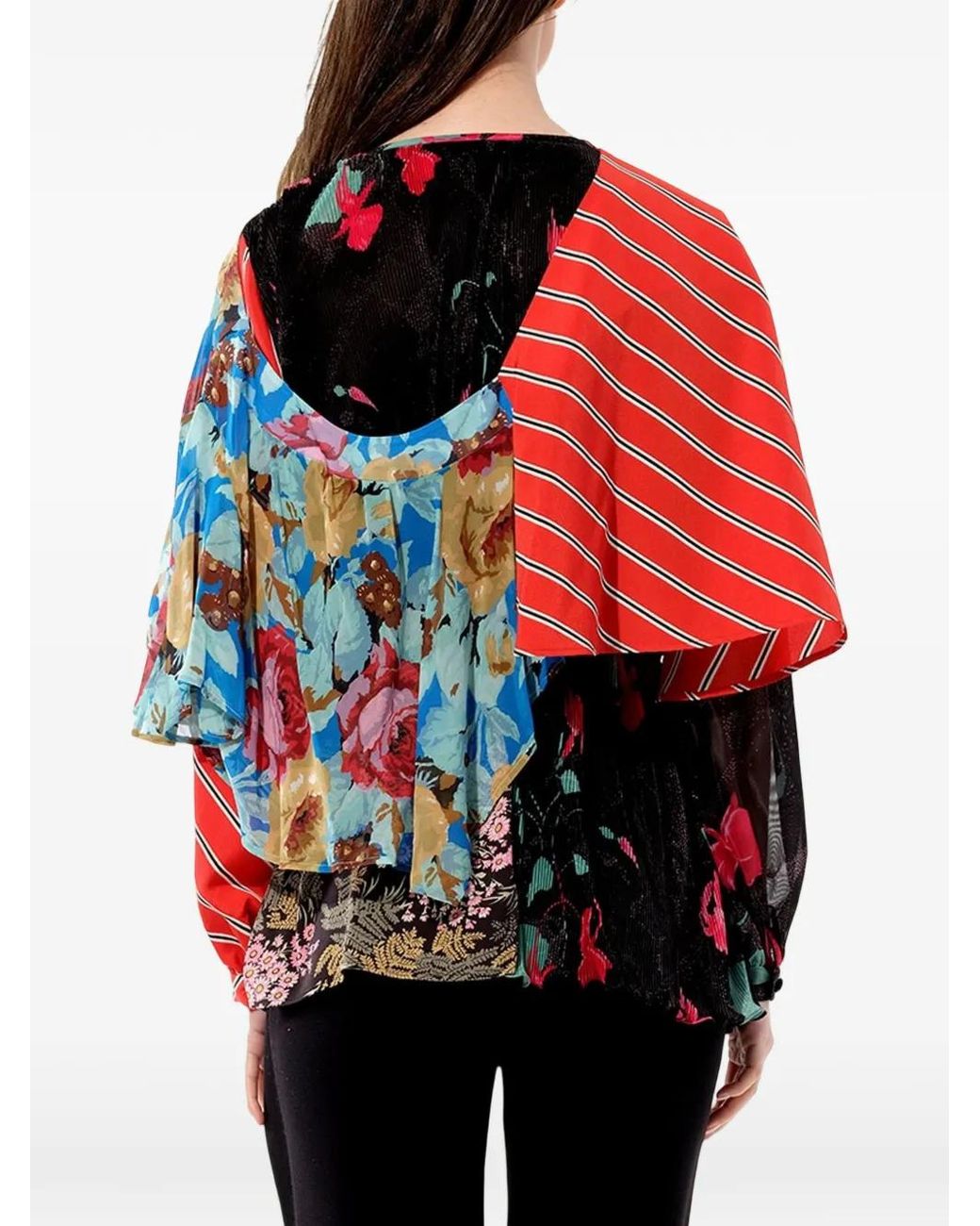 Balenciaga Red Kaleidoscope Patchwork Top
