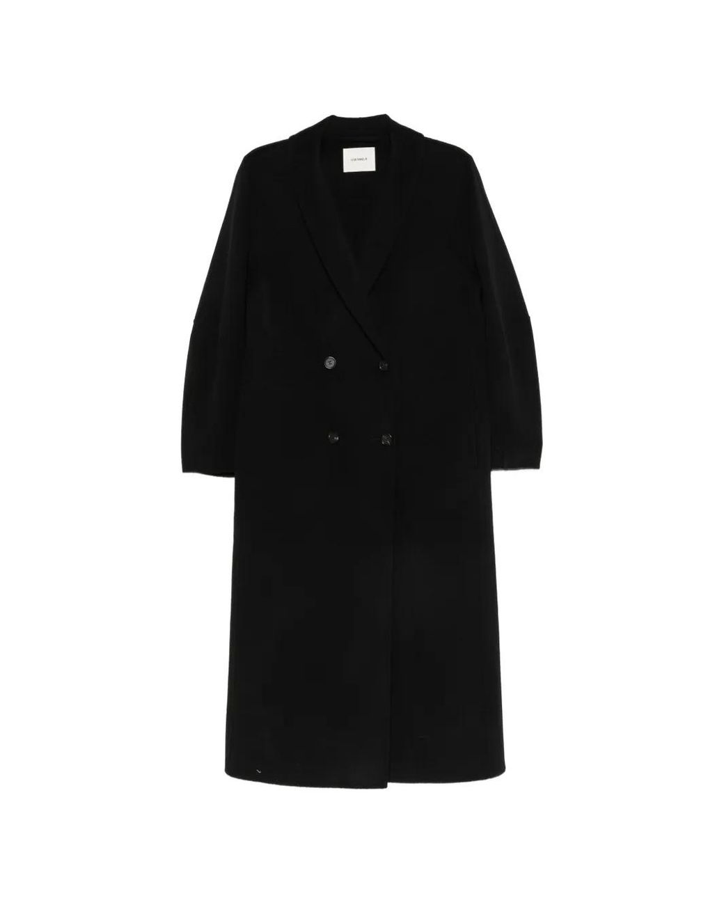 Lisa Yang Black Double-Breasted Shawl-Lapel Coat
