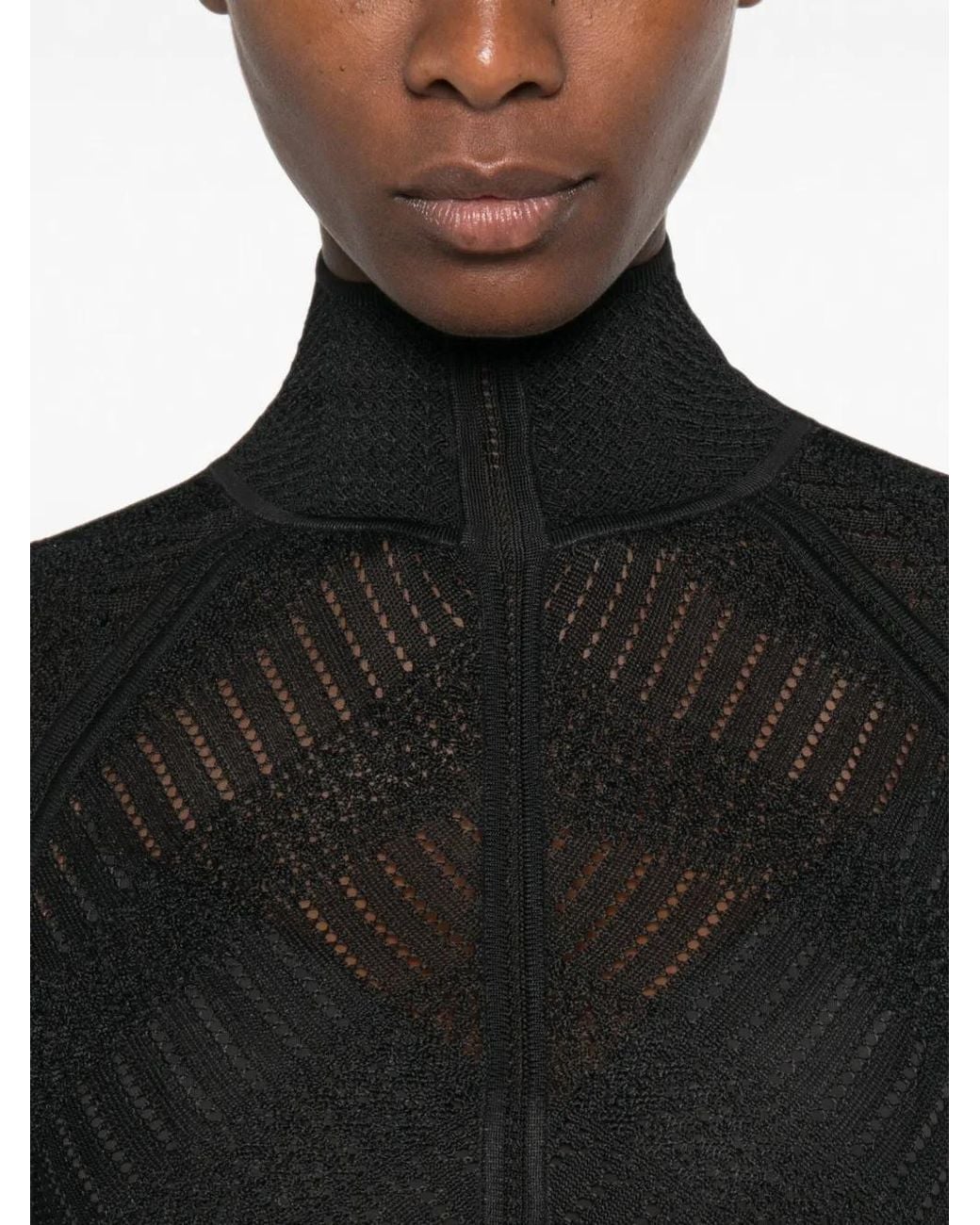 Zimmermann Black Valiant Chevron Lace Dress