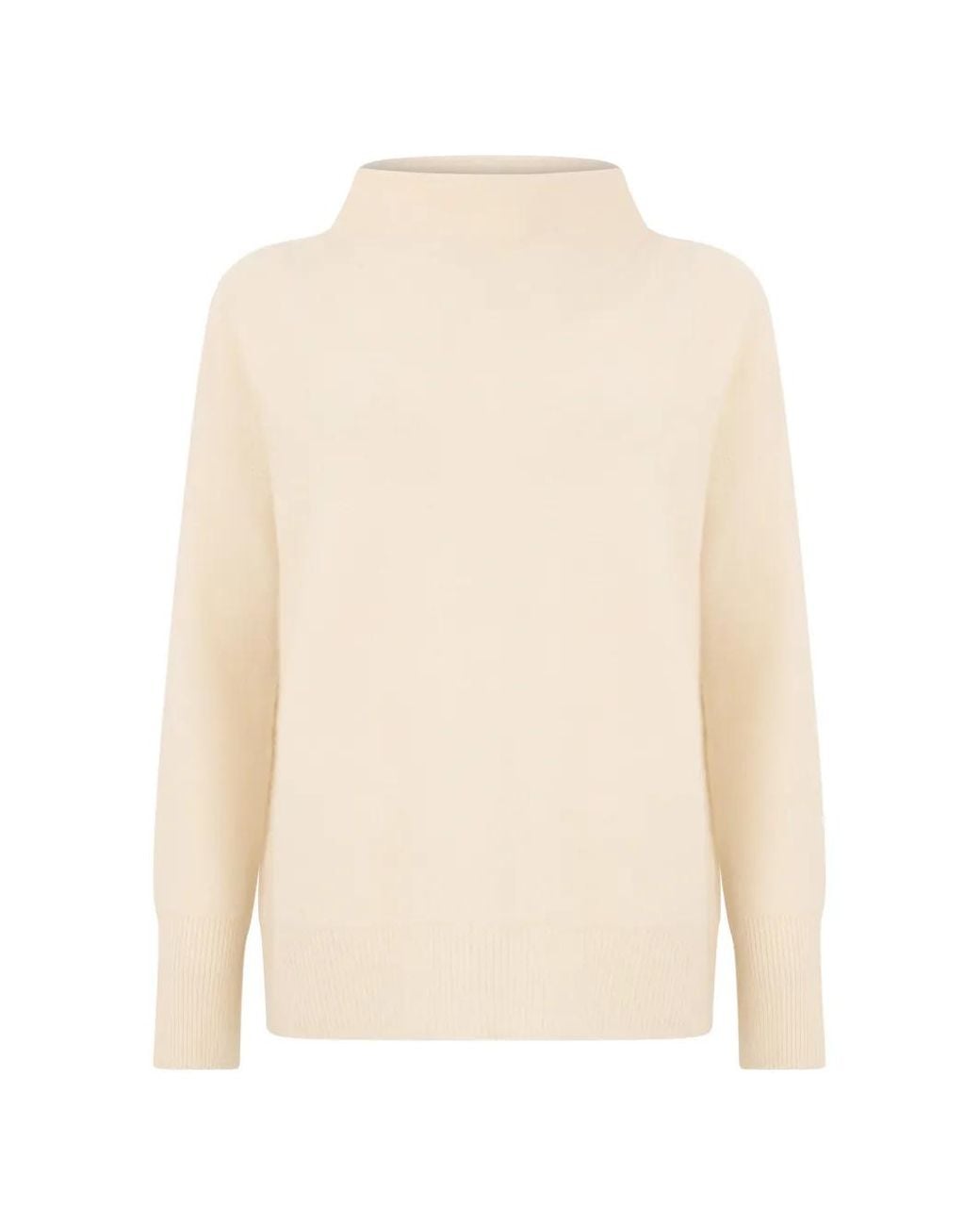 Vince White Oversized High-Neck Sweater