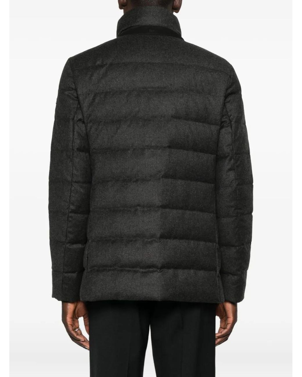 DUNO Black Button-Down Padded Jacket for men