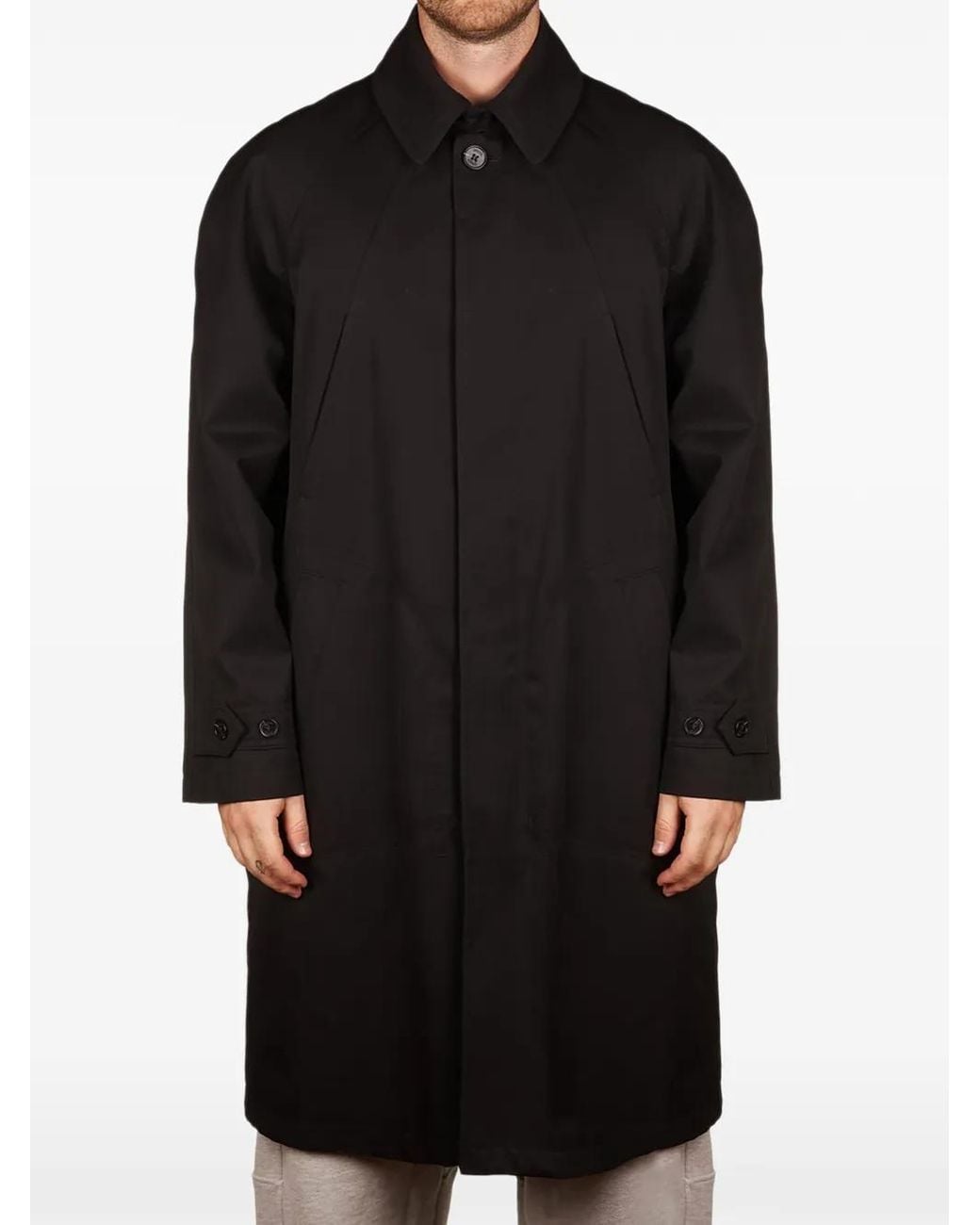 Paltò Black Button-Fastening Coat for men