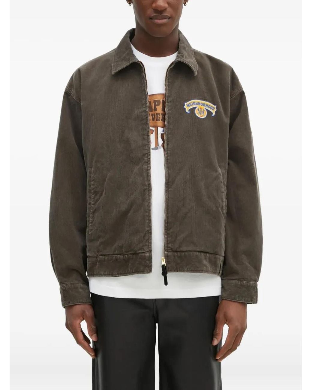 Neighborhood Brown Leather Jacket for men