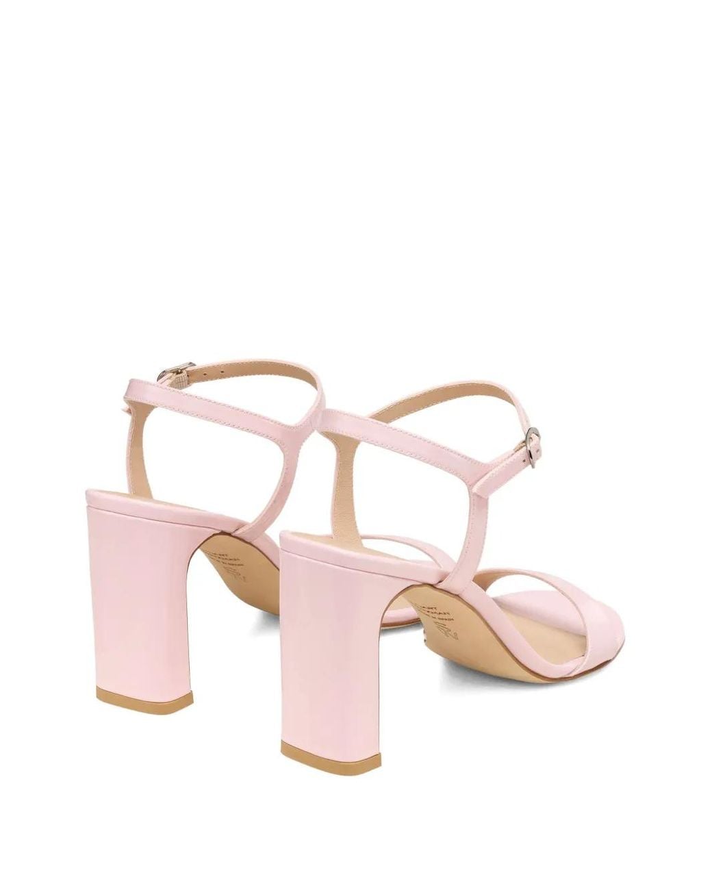 Stuart Weitzman Pink Ankle-Strap Block-Heel Sandals