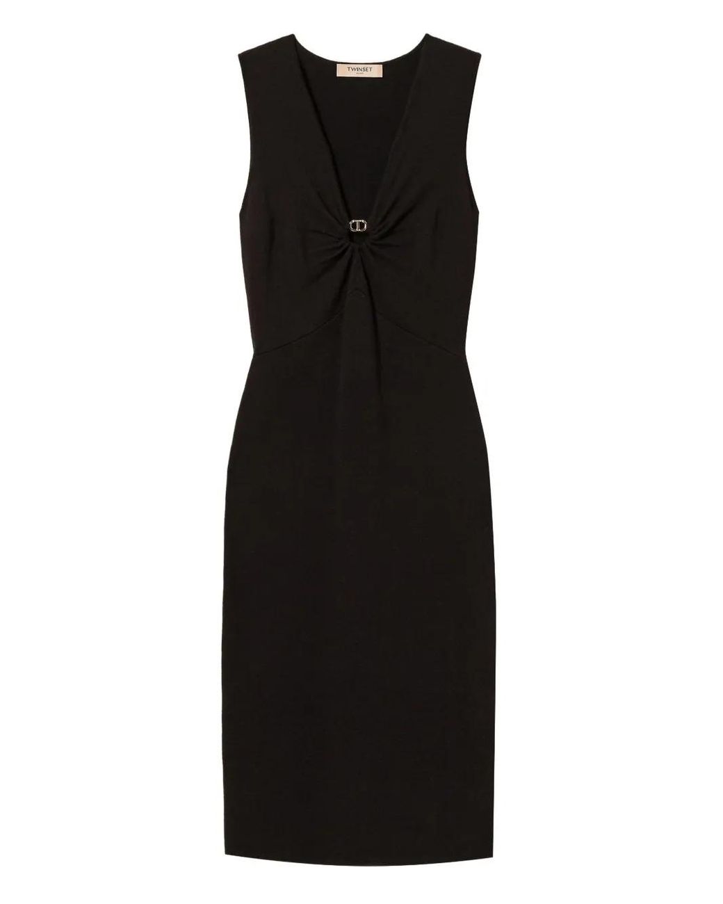 Twinset Black V-Neck Sleeveless Dress