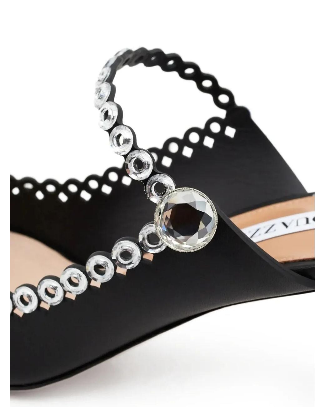 Aquazzura Black 80Mm Carnaval Pointed Strap Mules