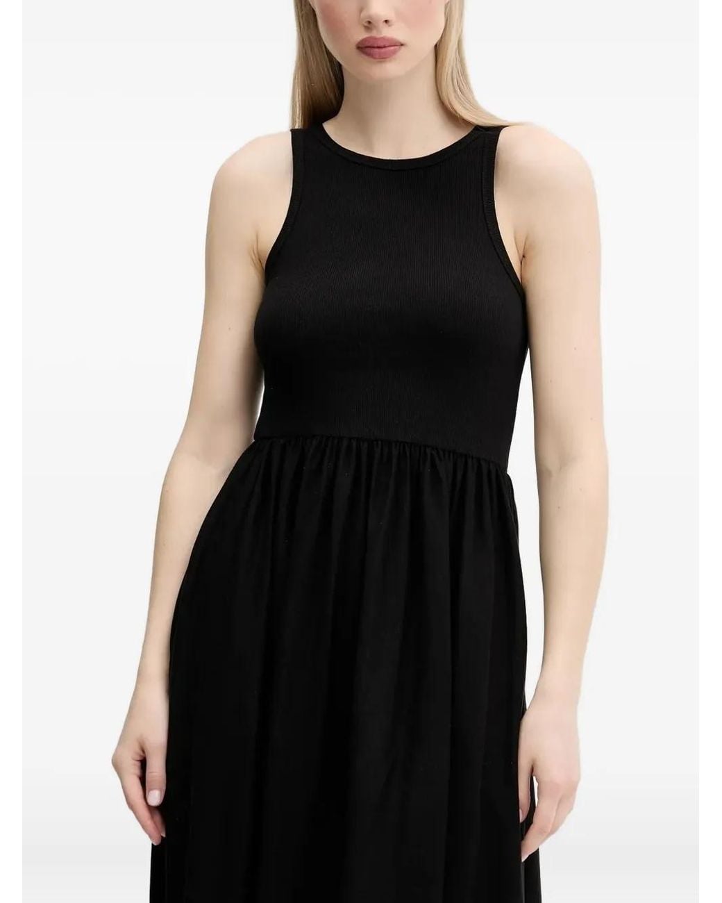 Desigual Geribbelde Midi-Jurk in het Black