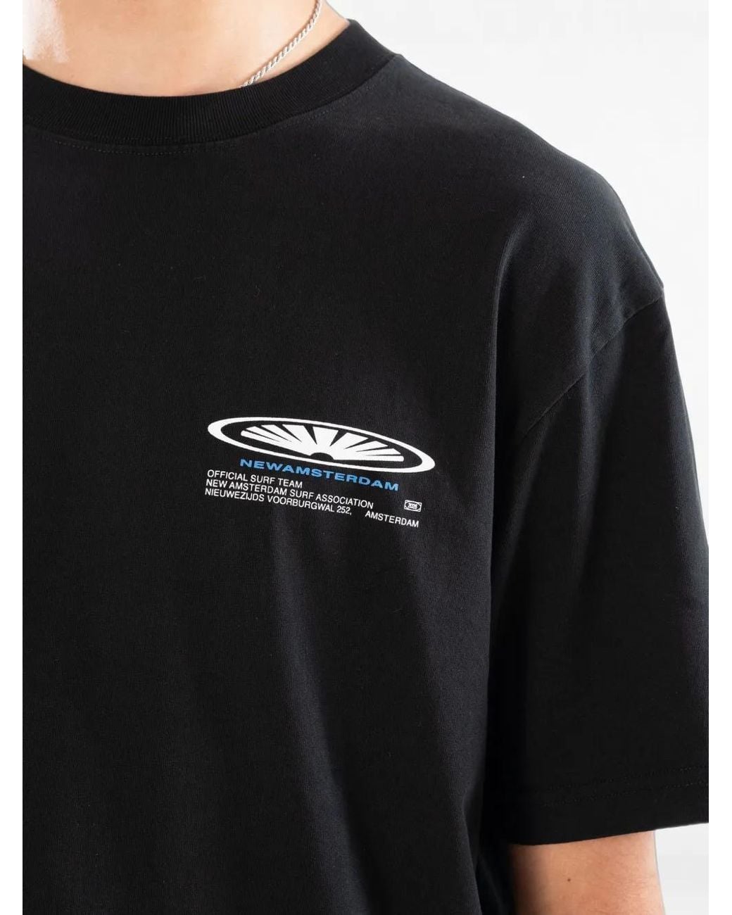 New Amsterdam Black Sharper Logo-Print T-Shirt for men