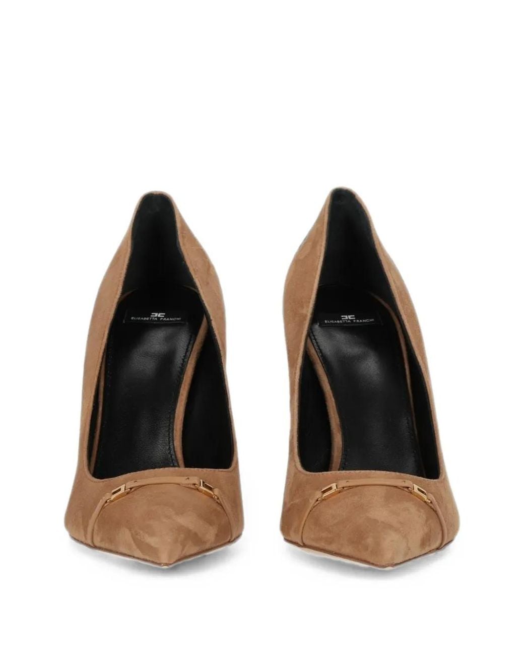 Elisabetta Franchi White Logo-Plaque Pointed-Toe Pumps