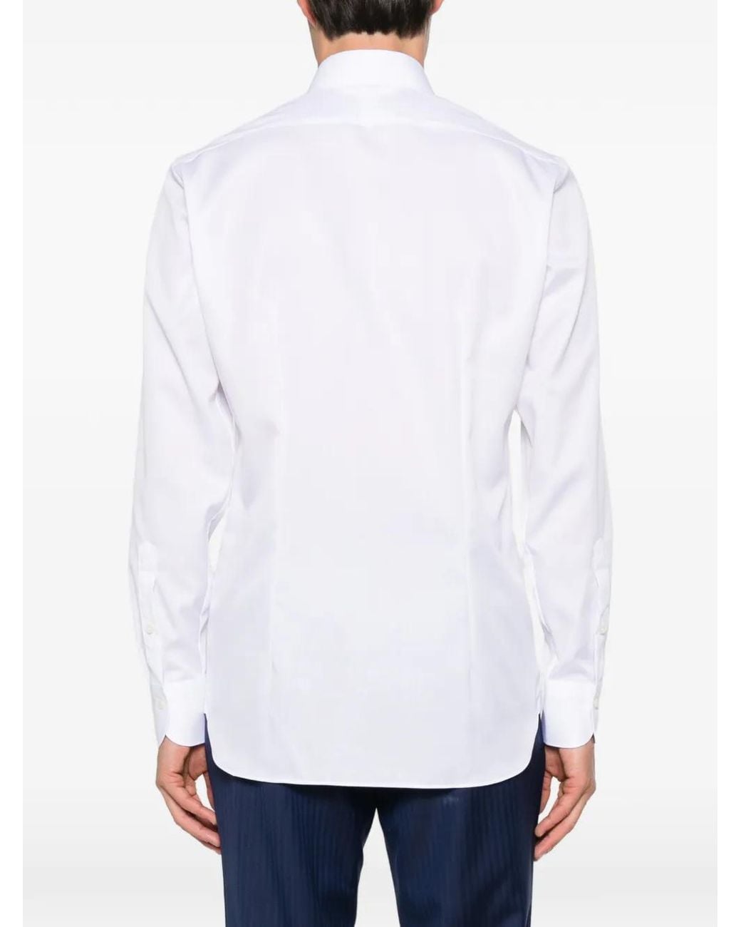 Olymp White Spread-Collar Long-Sleeve Shirt for men