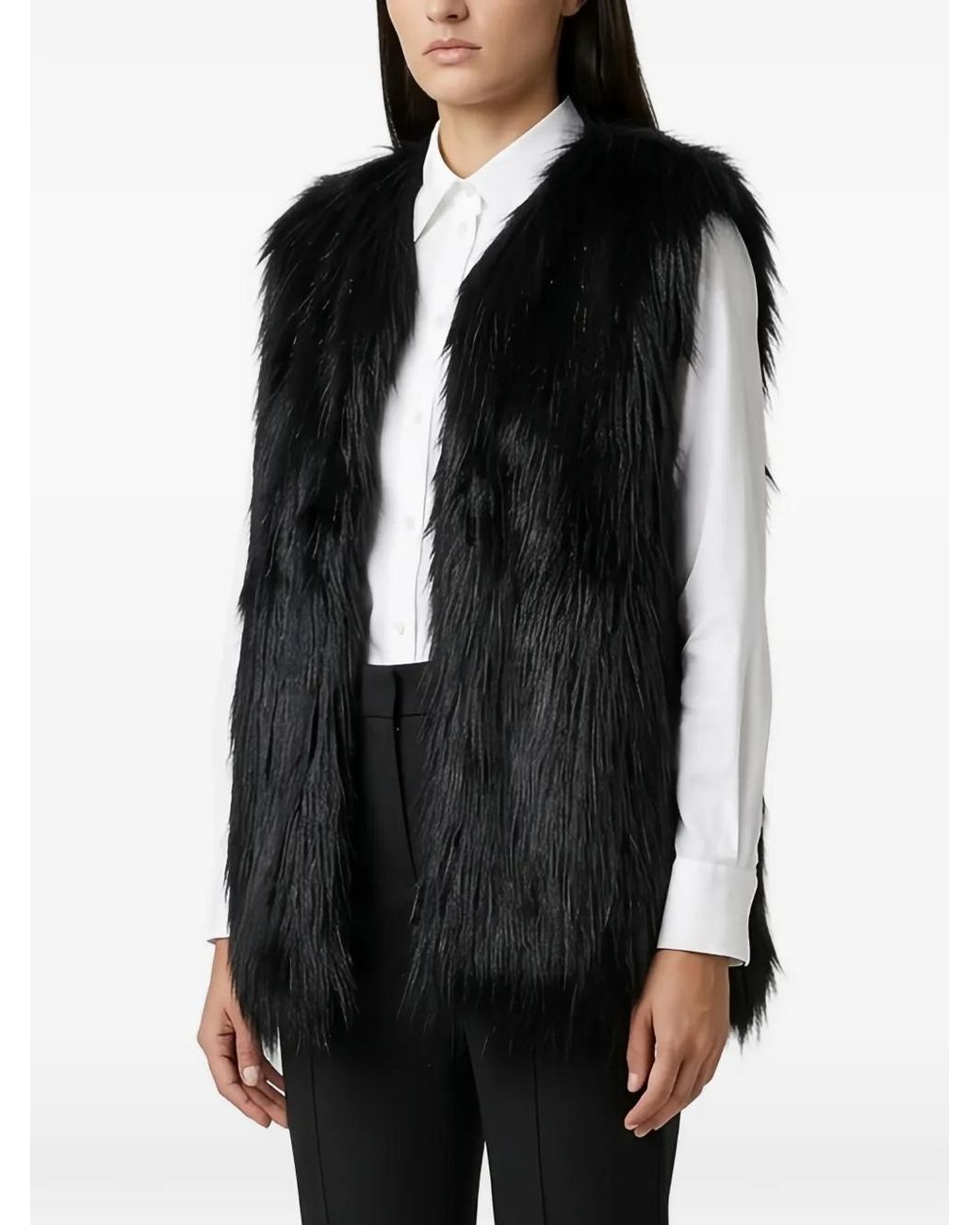 Styland Black Faux-Fur Gilet