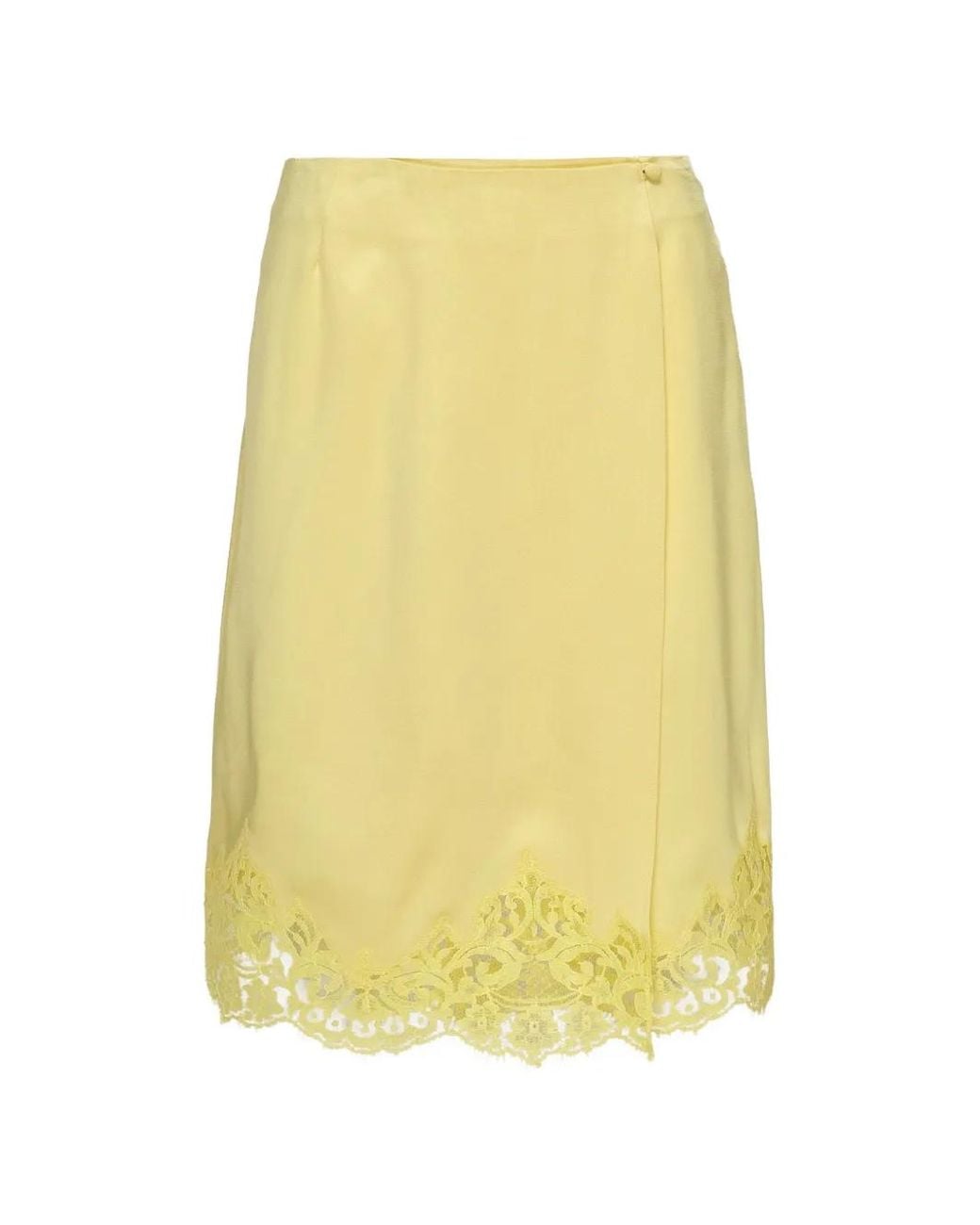 Stella McCartney Yellow Iconic Lace Midi Draped Skirt