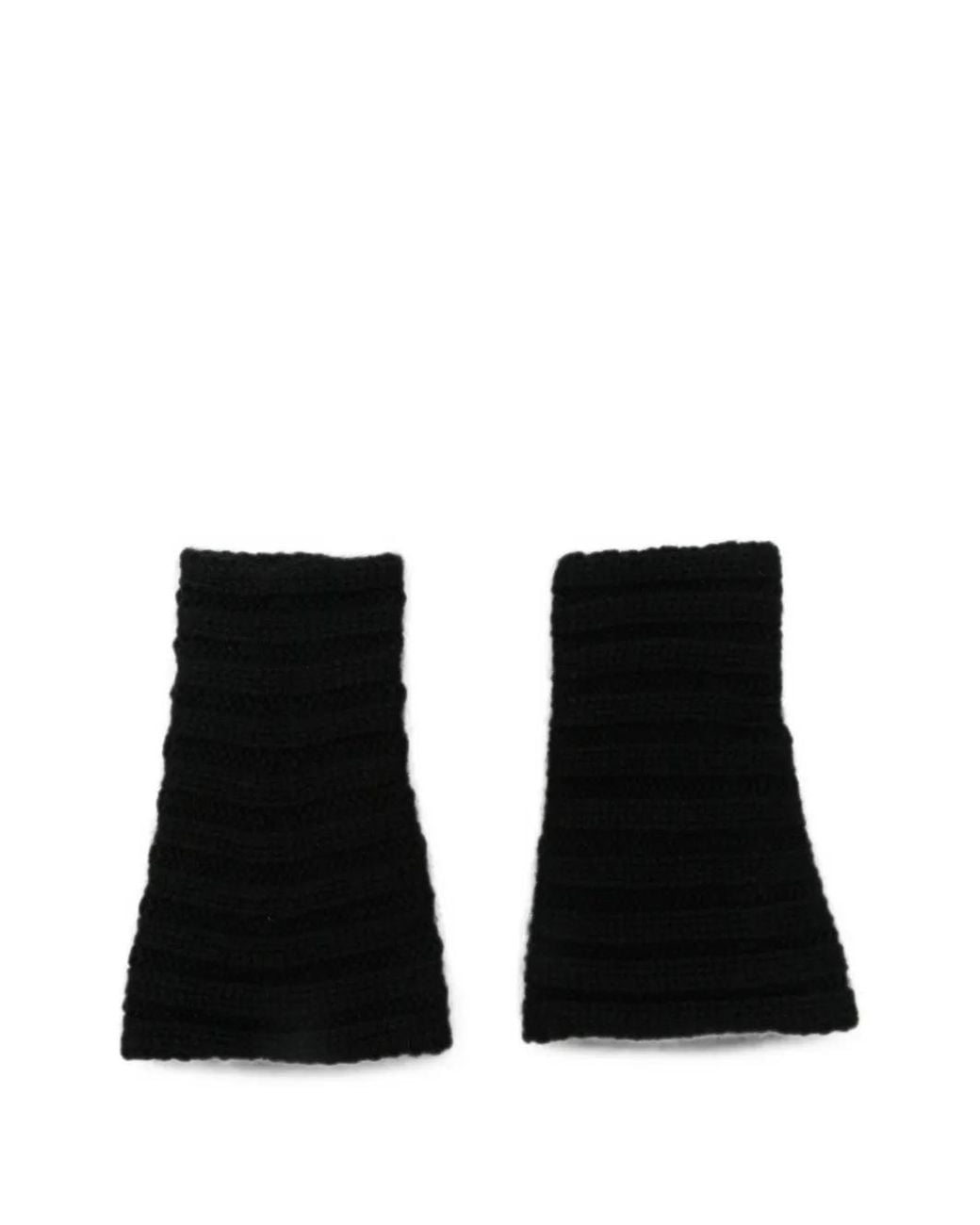 Lisa Yang Black Zarie Ribbed-Knit Fingerless Gloves