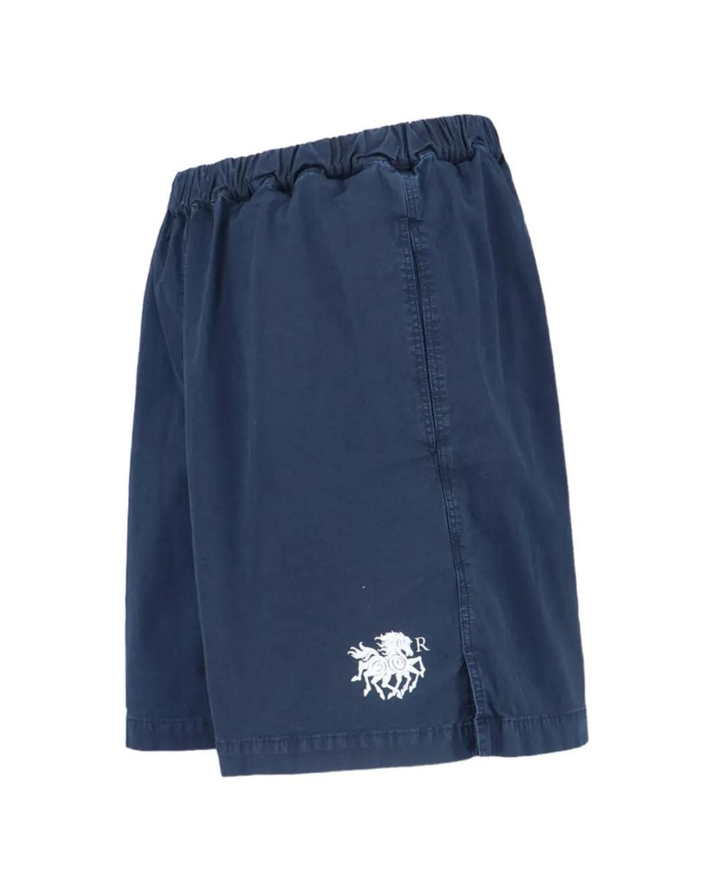 RANRA Blue Keel Logo-Detail Shorts for men