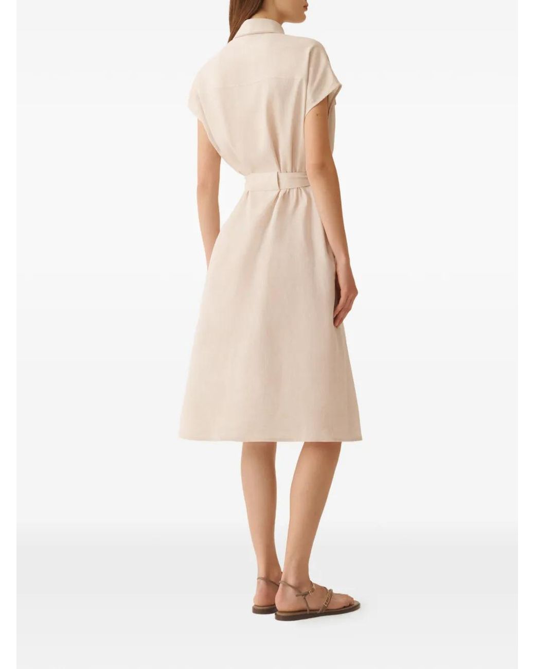 Fabiana Filippi White Patch Pocket Belted Dress